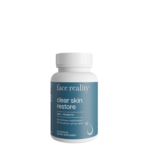 Clear Skin Restore Capsules bottle with zinc and vitamin A