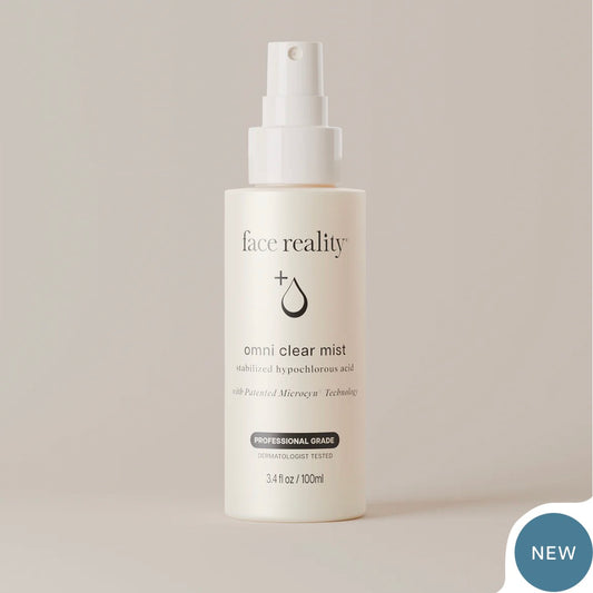Omni Clear Mist hypochlorous acid facial spray bottle by KIKI BEAUTY